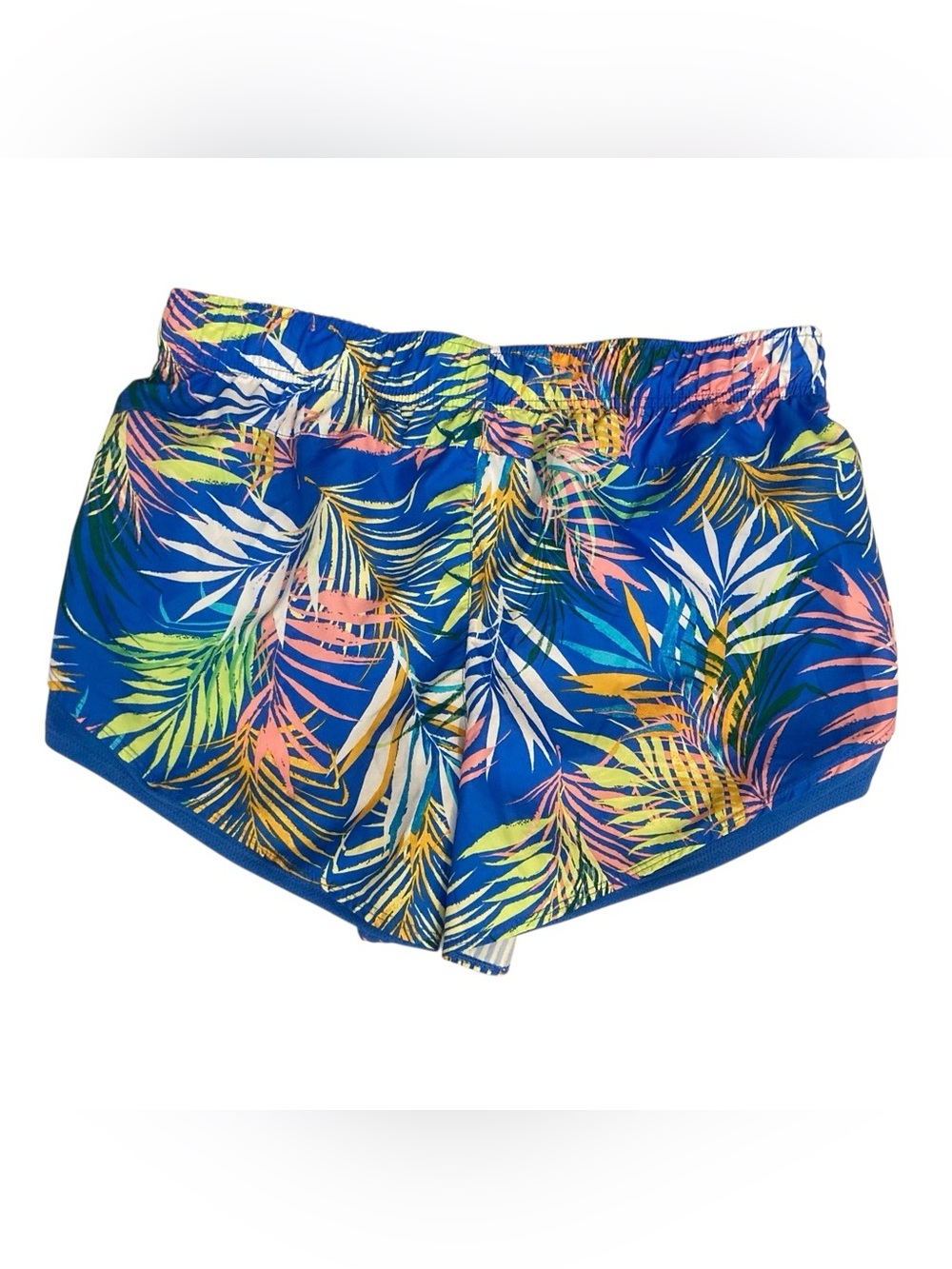 Athletic Works Blue Tropical Leaf Athletic Shorts - Picture 2 of 4